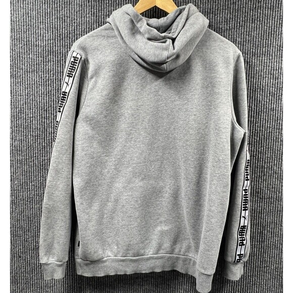 PUMA Taping Hoodie Fleece‎ Sweatshirt Mens Medium Pullover Spellout Athleisure - Picture 6 of 15